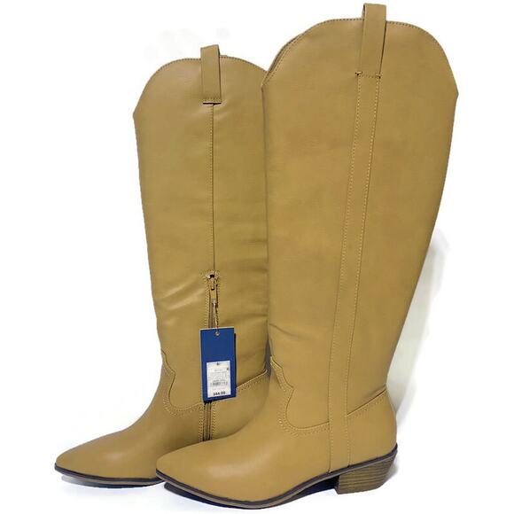 Universal Thread Western Boots Women's Size 8.5 Sommer Tan Light Brown Size Zip - Picture 2 of 7